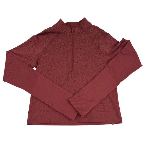 Lululemon Rest Less Cropped Half-Zip Herringbone Fade Mulled Wine/French Press - Picture 2 of 7